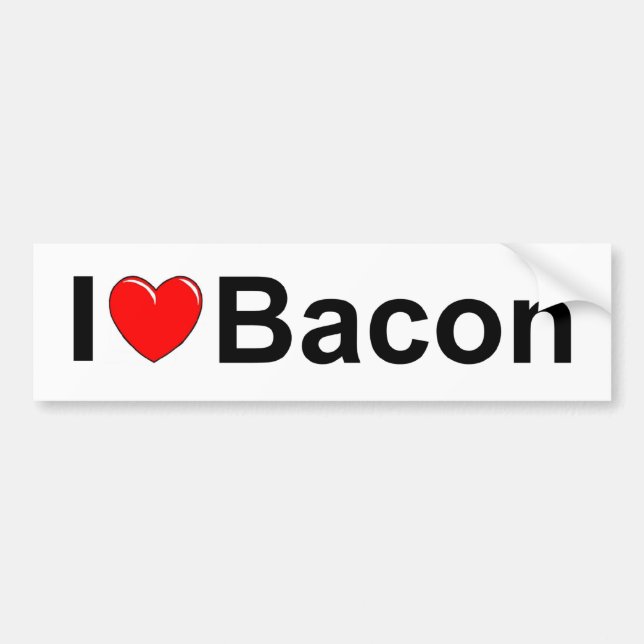 Adesivo Para Carro Eu amo o bacon (do coração) (Frente)