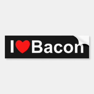 Adesivo Para Carro Eu amo o bacon (do coração)