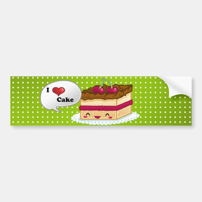 Adesivo Para Carro Eu amo o bolo (Frente)