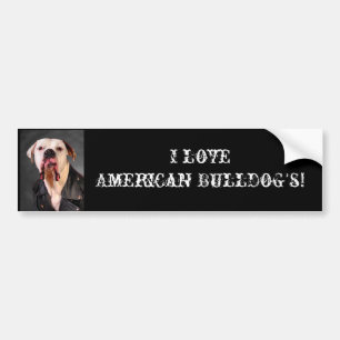 Adesivo Para Carro Eu amo o buldogue americano!