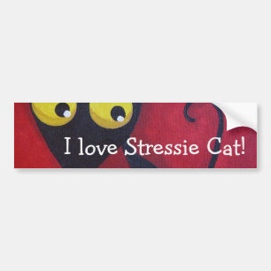 Adesivo Para Carro Eu amo o gato de Stressie!