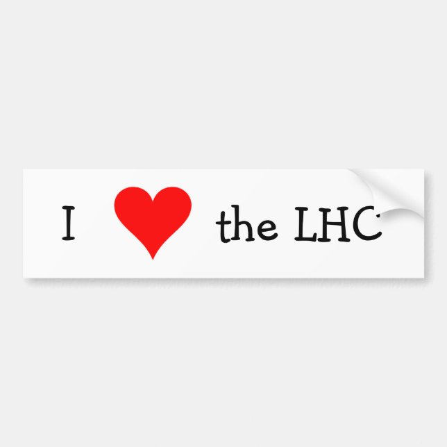Adesivo Para Carro Eu amo o LHC (Frente)
