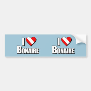 Adesivo Para Carro Eu amo o mergulho de Bonaire