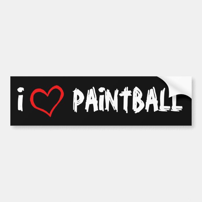 Adesivo Para Carro Eu amo o Paintball (Frente)