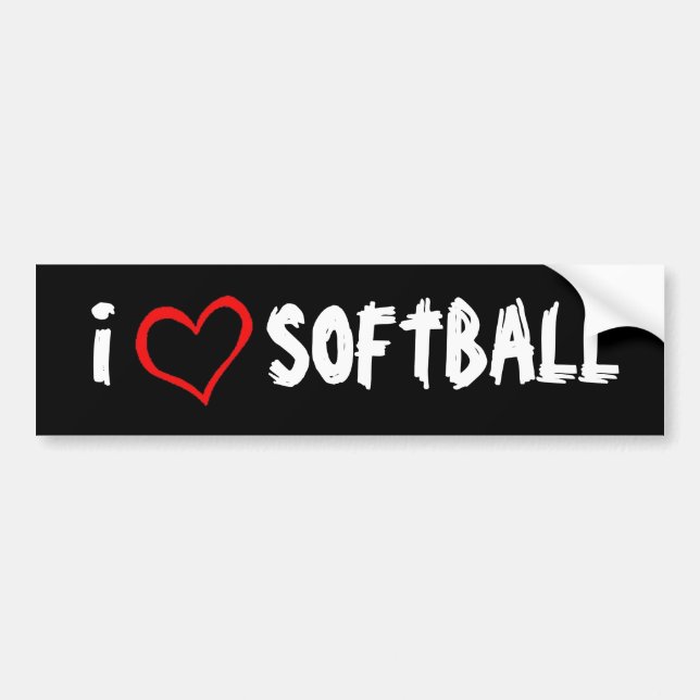 Adesivo Para Carro Eu amo o softball (Frente)