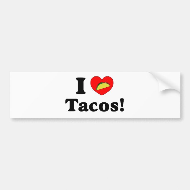 Adesivo Para Carro Eu amo o Tacos (Frente)
