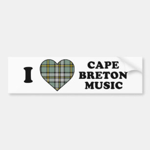 Adesivo Para Carro Eu amo o Tartan bretão da música do cabo do