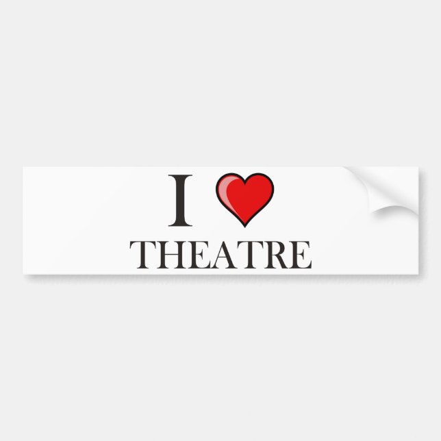 Adesivo Para Carro Eu amo o teatro (Frente)