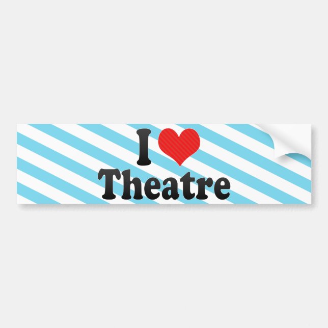 Adesivo Para Carro Eu amo o teatro (Frente)