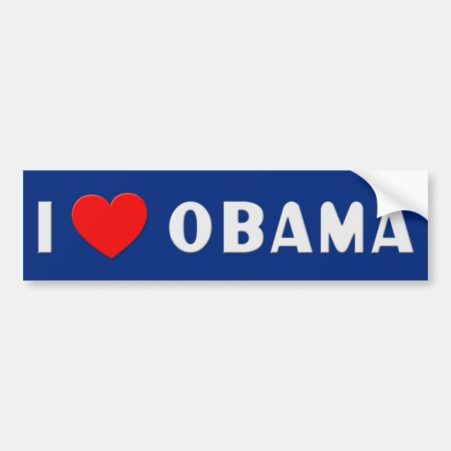 Adesivo Para Carro Eu amo Obama Bumpersticker (Frente)