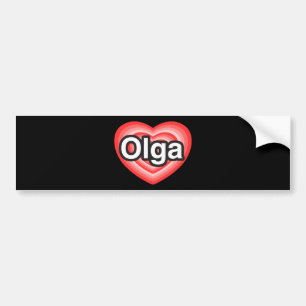 Adesivo Para Carro Eu amo Olga. Eu te amo Olga. Coração