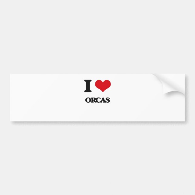 Adesivo Para Carro Eu amo orcas (Frente)