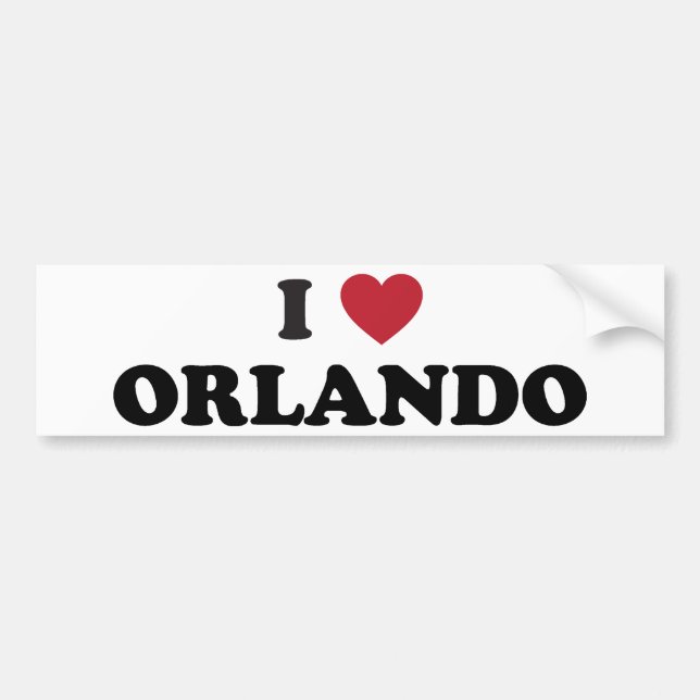 Adesivo Para Carro Eu amo Orlando Florida (Frente)