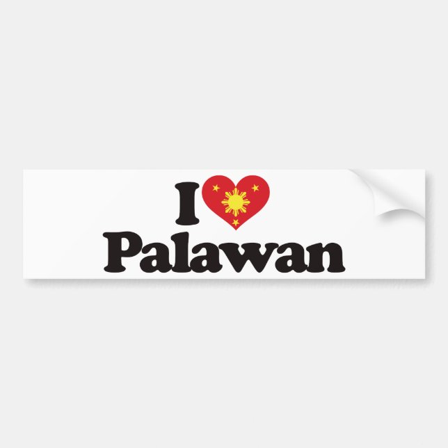 Adesivo Para Carro Eu amo Palawan (Frente)