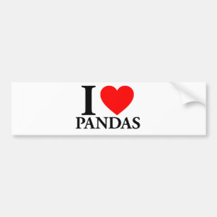 Adesivo Para Carro Eu amo pandas