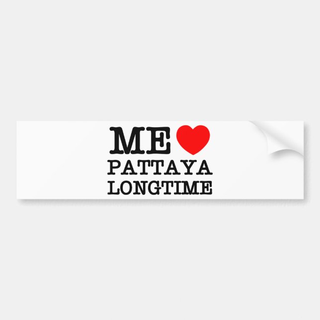 ADESIVO PARA CARRO EU AMO PATTAYA LONGTIME (Frente)