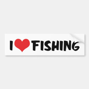 Adesivo Para Carro Eu Amo Pesca do Coração