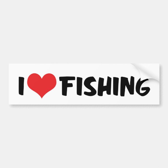 Adesivo Para Carro Eu Amo Pesca do Coração (Frente)