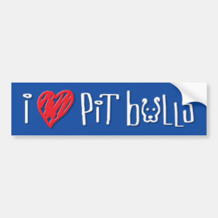 Adesivo Para Carro Eu amo pitbull