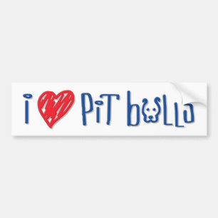 Adesivo Para Carro Eu amo pitbull