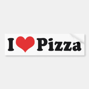 Adesivo Para Carro Eu Amo Pizza Coração