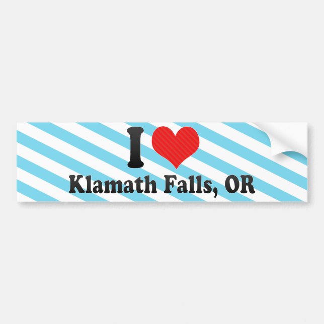 Adesivo Para Carro Eu amo quedas de Klamath, OU (Frente)