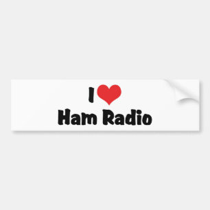 Adesivo Para Carro Eu Amo Rádio "Heart Ham" - Rádio Amador