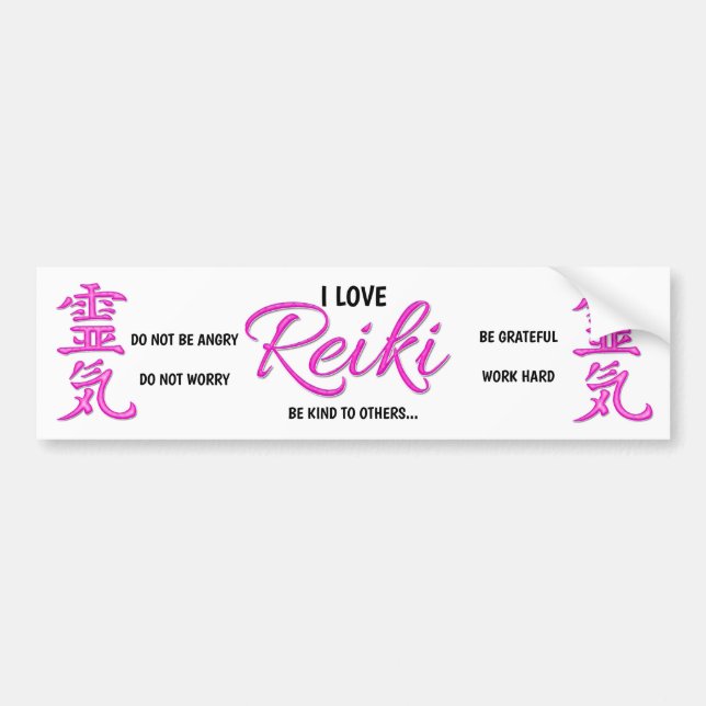 Adesivo Para Carro Eu Amo Reiki - Autocolante (Frente)