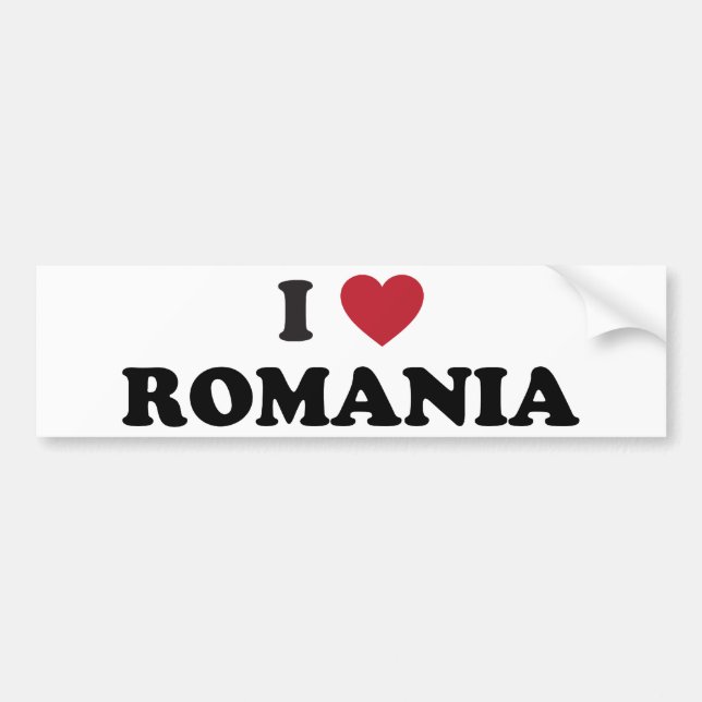 Adesivo Para Carro Eu amo Romania (Frente)
