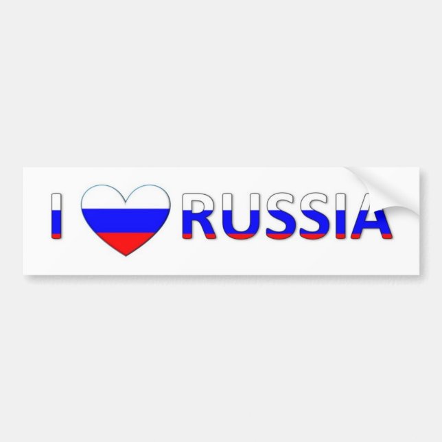 Adesivo Para Carro eu amo Rússia (Frente)