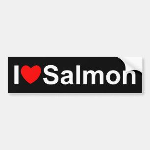 Adesivo Para Carro Eu amo salmões (do coração)