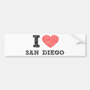Adesivo Para Carro Eu amo San Diego