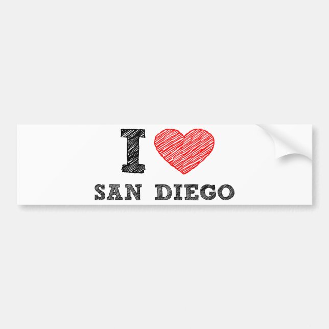 Adesivo Para Carro Eu amo San Diego (Frente)