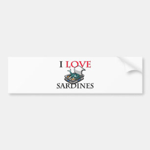 Adesivo Para Carro Eu amo sardinhas