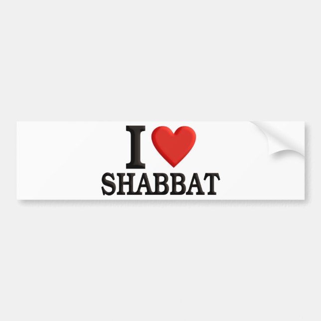 Adesivo Para Carro Eu amo Shabbat (Frente)