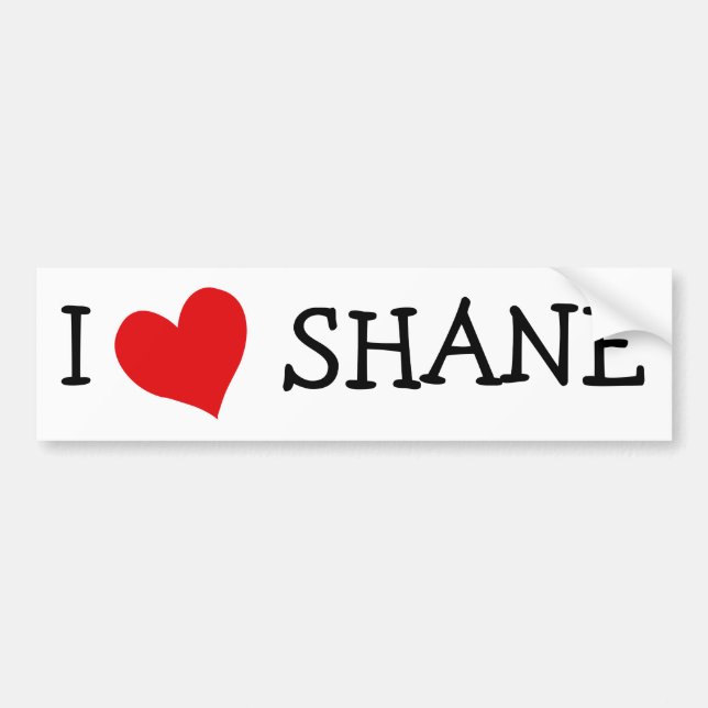 Adesivo Para Carro Eu Amo Shane (Frente)