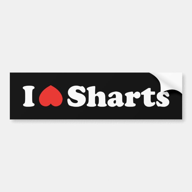Adesivo Para Carro Eu Amo Sharts (Frente)