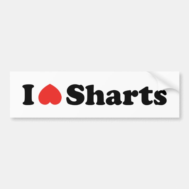 Adesivo Para Carro Eu Amo Sharts (Frente)