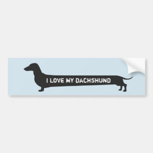 Adesivo Para Carro "Eu amo silhueta bonito do cão do meu dachshund"