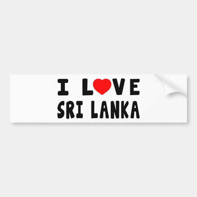 Adesivo Para Carro Eu amo Sri Lanka (Frente)