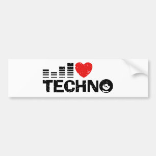 Adesivo Para Carro Eu amo Techno