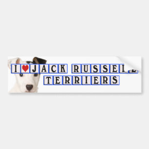 ADESIVO PARA CARRO EU AMO TERRIER DE RUSSELL DO JAQUE - BLOCOS