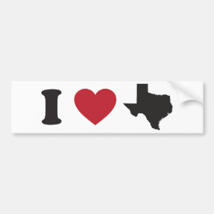 Adesivo Para Carro Eu amo Texas