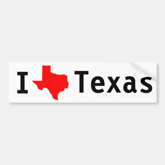 Adesivo Para Carro Eu amo (Texas) Texas (Frente)