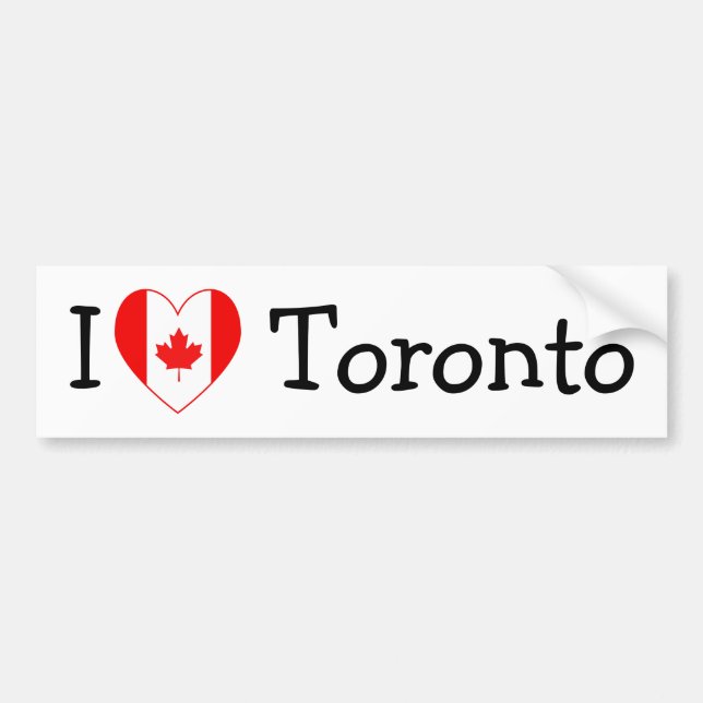 Adesivo Para Carro Eu Amo Toronto (Frente)