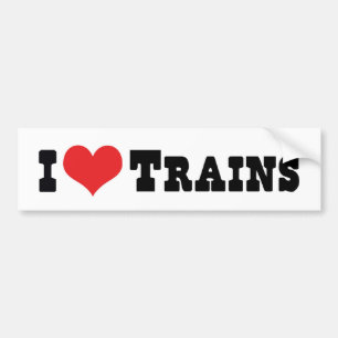 Adesivo Para Carro Eu Amo Trens Coração - Amante de Trem Modelo