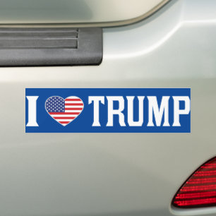 Adesivo Para Carro Eu Amo Trump US Flag Pro Trump
