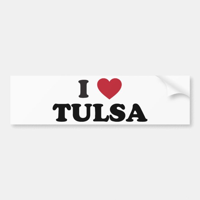 Adesivo Para Carro Eu amo Tulsa Oklahoma (Frente)