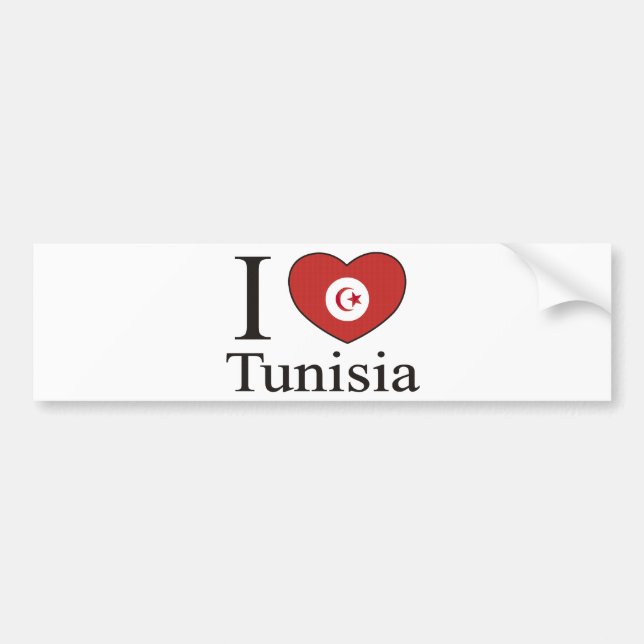 Adesivo Para Carro Eu amo Tunísia (Frente)