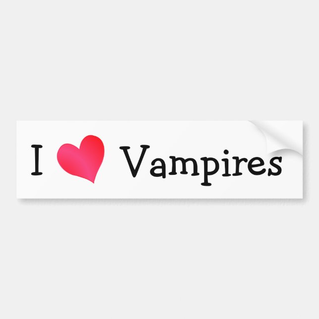Adesivo Para Carro Eu Amo Vampiros (Frente)